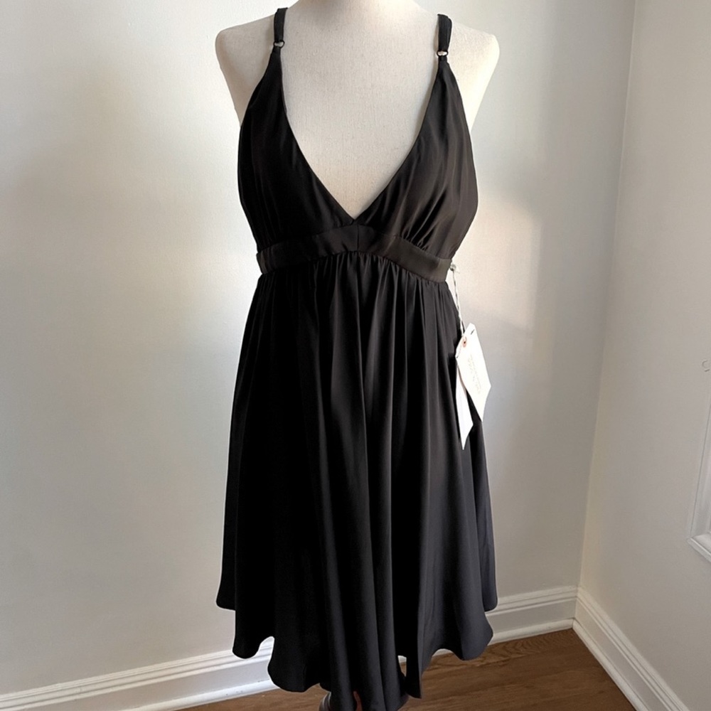 Rag and Bone Dress Silk Halter Short  Black NWT Bare Back Sz 8